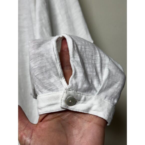 EILEEN FISHER 100% Organic Cotton Mother of Pearl Button Crisp White, Sz M - Picture 5 of 7